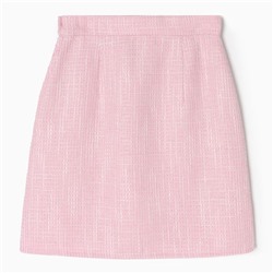 Юбка мини твидовая женская MIST, размер 48, розовая