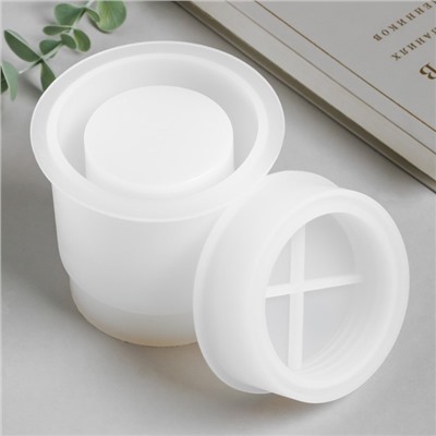 Молд силиконовый «Баночка круглая» с крышкой 10×10×11.5 см