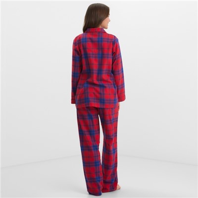 Пижама женская из фланели (рубашка и брюки) KAFTAN, размер 40-42