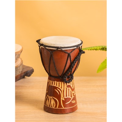 Сувенирный музыкальный инструмент барабан джембе «Светлый», 15×9×9 см, МИКС