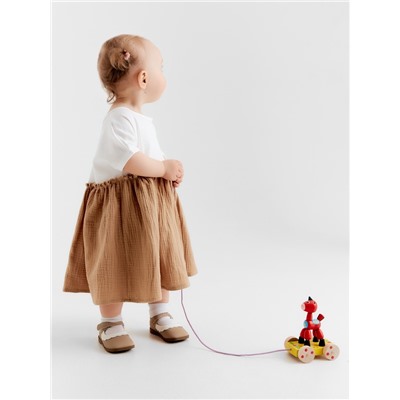 Платье для девочки «Крошка Я. Муслин», рост 80-86 см, бежевое