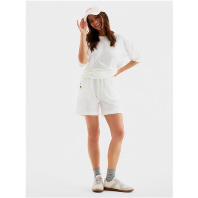 Костюм женский (футболка, шорты) MINAKU: Casual Collection, белый, размер 50