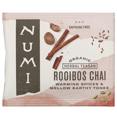 Numi Tea, Organic Herbal Teasan, Rooibos Chai, Caffeine Free, 18 Tea Bags, 1.71 oz (48.6 g)