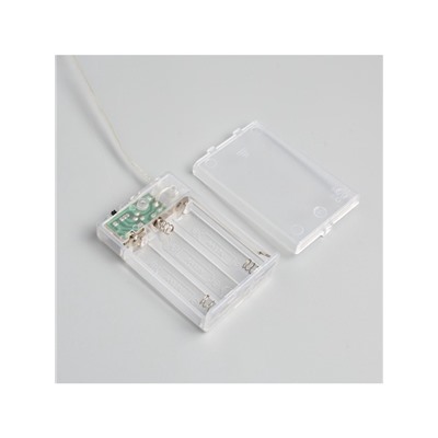 Гирлянда «Мишура» 1 м роса, IP20, серебристая нить, 100 LED, 2 режима, батарейки AAх3 (нет в комплекте), свечение белое