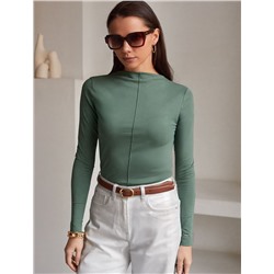 Джемпер с цельнокроеным воротом из премиального хлопка