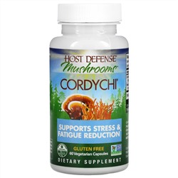 Fungi Perfecti, Host Defense Mushrooms, Cordychi, Supports Stress & Fatigue Reduction, 60 Vegetarian Capsules