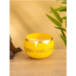 Свеча в чаше Yoga heal the soul жёлтая, соевый воск 200 гр 8,5х7 см