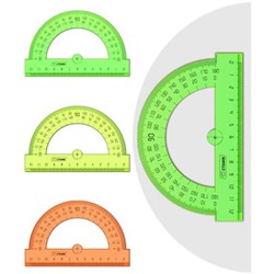 Транспортир 180 градусов 12 см "Неон.Кристалл/Neon Crystal" ассорти ТР34 Стамм
