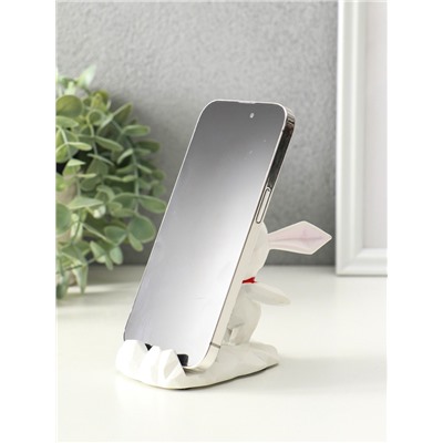 Фигурка - подставка для телефона «Зайка с шейным красным платком», 6.5×9×8.5 см