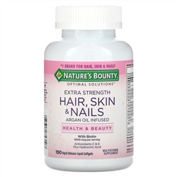 Nature's Bounty, Optimal Solutions с повышенной силой действия,для здоровья волос, кожи и ногтей, 150 капсул с быстрым высвобождением