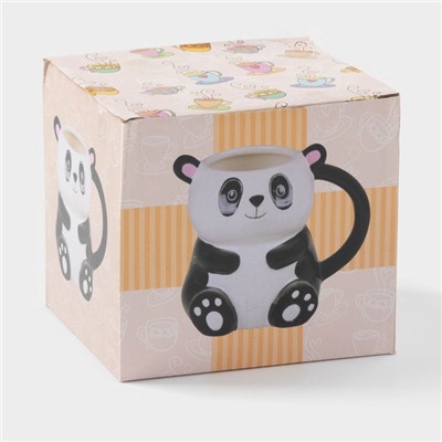 Кружка «Панда», 480 мл, керамика, белая, чёрная