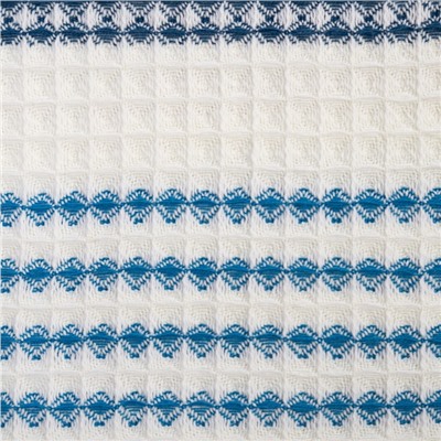 Полотенце вафельное банное «Этель» Waffle 70×140 см, 100% хлопок, 280 г/м², коричнево-голубое