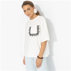 Футболка из мягкого хлопка, На стильной волне (белая)