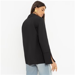 Блуза с разрезами на манжетах, Амбассадор стиля (black)