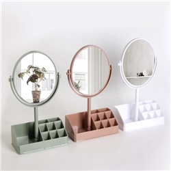 Зеркало с подставкой, с увеличением х2, двустороннее, 16.5×30.5 см, (13×16 см), МИКС