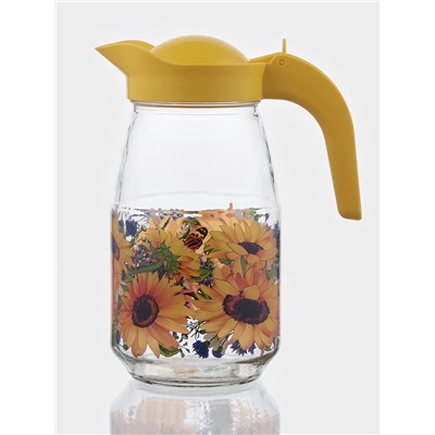 Набор для напитков «Подсолнух», 7 предметов: кувшин, 6 стаканов, стекло, прозрачный, жёлтый