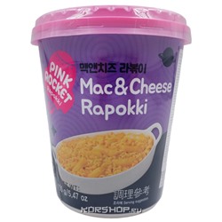 Рисовые клецки с лапшой (рапокки) с сыром Pink Rocket (стакан), Корея, 155 г Акция