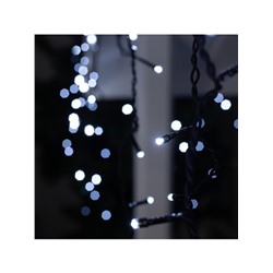 Гирлянда «Бахрома» 3×0.6 м, IP44, УМС, тёмная нить, 160 LED, свечение белое, 220 В