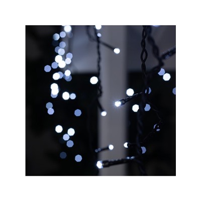 Гирлянда «Бахрома» 3×0.6 м, IP44, УМС, тёмная нить, 160 LED, свечение белое, 220 В