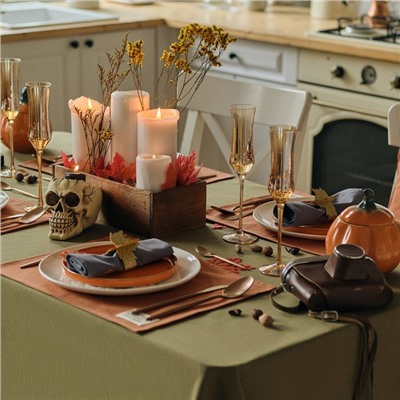 Скатерть «Этель» Kitchen 150×110 см, 100% хлопок, саржа 220 г/м², зелёная