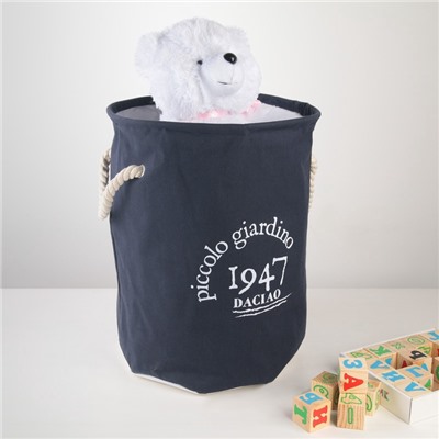 Корзина для белья Доляна «Пикколо», 30×30×40 см, с затяжкой, синяя