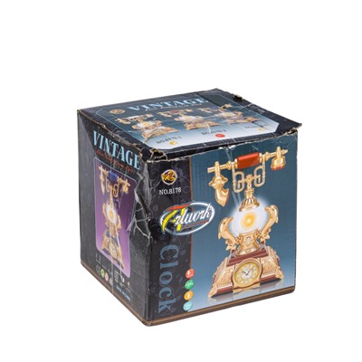 УЦЕНКА Часы - светильник «Ретро телефон», красный, с будильником, 28.5×18×18 см