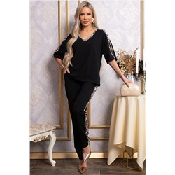 Костюм брючный Эними (черный/лео) К14848-8М