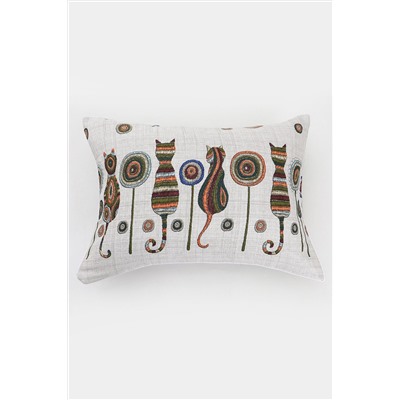 Наволочка декоративная рогожка Lizzy Home размер 50х70 см рисунок кошки НАТАЛИ, 1126688