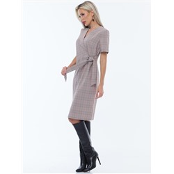 Платье в клетку с имитацией запаха