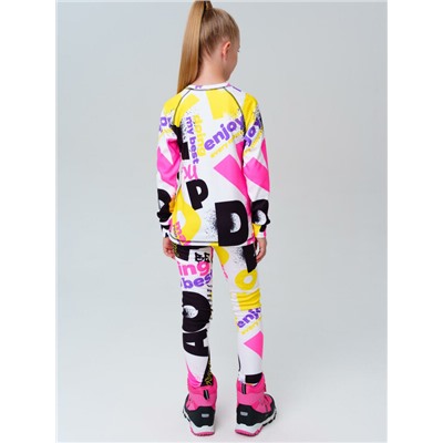 Термокомплект трикот. для девочек: фуфайка (футболка) с длин. рук, брюки