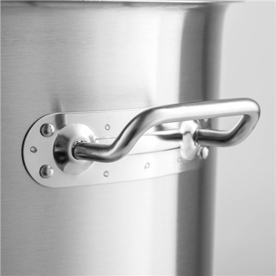 УЦЕНКА Кастрюля из нержавеющей стали с крышкой Hanna Knövell HoReCa, 50 л, толщина 0.8 мм, 201 сталь, дно 3.2 мм, с теплораспределительным дном, индукция