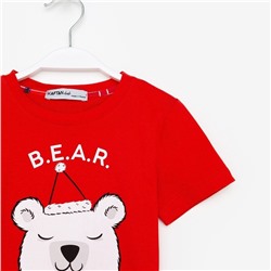 Пижама новогодняя детская KAFTAN «Bear» размер 30 (98-104)