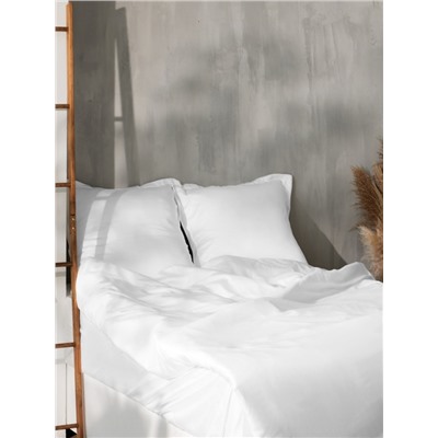 Простыня на резинке евро SL Home Tencel, 200×200+30 см, белая, тенсель