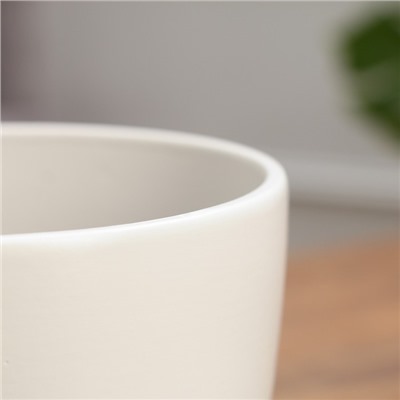 Горшок для цветов «Колор гейм», керамический, с поддоном, 1.4 л, белый