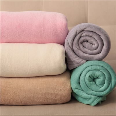 Плед «Этель», 200×220 см, корал-флис, розовый