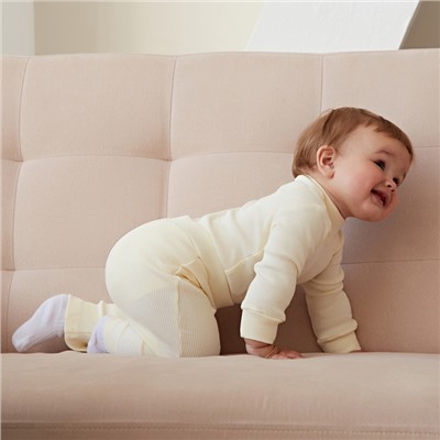 Брюки (клеш) для девочки MINAKU, рост 62-68 см, айвори