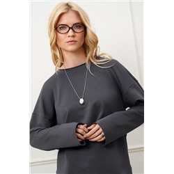 Женский лонгслив оверсайз из футера двухнитки Happyfox