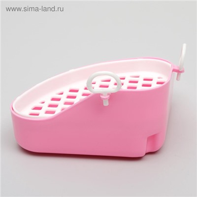 Туалет угловой для кроликов и хорьков, 18.5×18 см, микс цветов