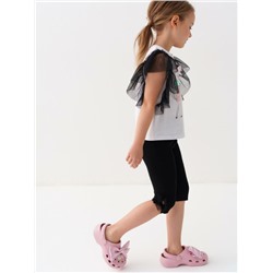 Комплект трикотажный для девочек: джемпер (футболка), брюки (легинсы укороченные)