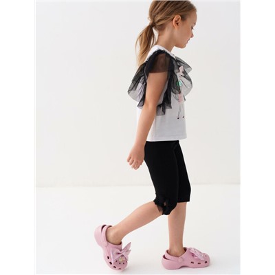 Комплект трикотажный для девочек: джемпер (футболка), брюки (легинсы укороченные)