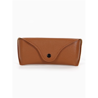 Футляр для очков на кнопке, 16×3.5×6.5 см, коричневый