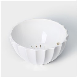 Кашпо для цветов с автополивом «Ракушка», 2.4 л, d=22 см, h=10, 5 см, белое