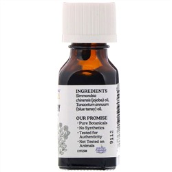 Aura Cacia, чистое эфирное масло на основе масла жожоба, голубая пижма, 15 мл (0,5 жидк. унции)