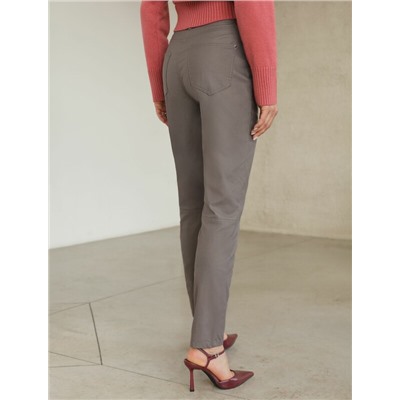 Брюки слим из эластичного хлопка с покрытием под кожу