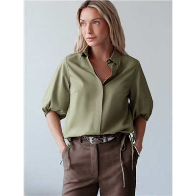 Блузка из легкого хлопкового поплина