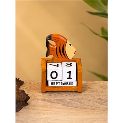 Календарь настольный «Рыбка», 7×4×9 см, дерево, оранжевый