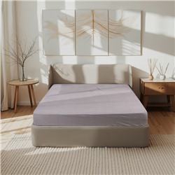 Простыня на резинке 1.5-спальная «Этель» Denim, 160×200+25 см, серая, жатый хлопок