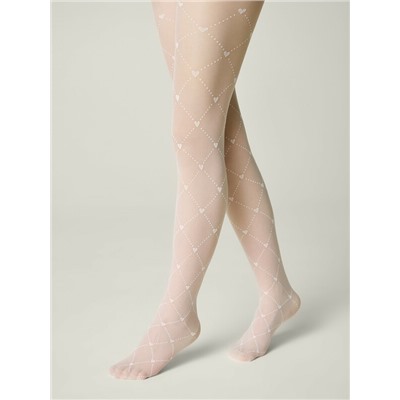 CONTE Колготки с геометрическим рисунком в сердечки ALICE