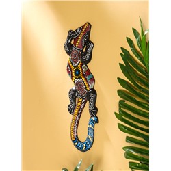 Панно «Геккон цветная абстракция», 30 см, дерево, МИКС