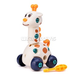 Конструктор пластмассовый "Жирафик" с отвёрткой, в пакете